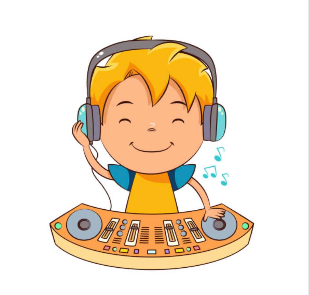 Young DJ learning on turntables
